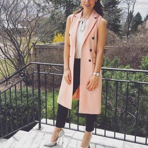 Light pink duster vest (Zara)